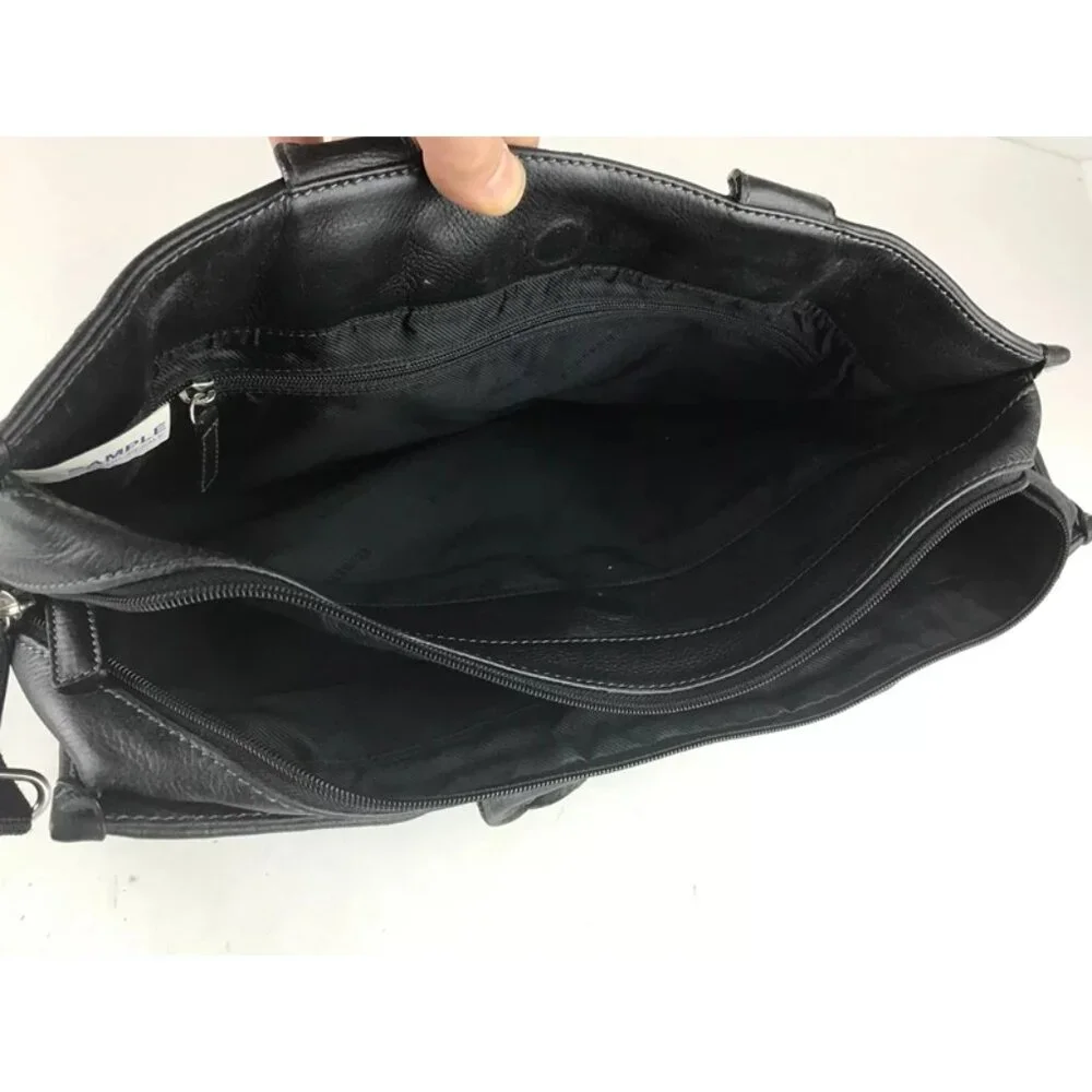 Kenneth Cole New York Unisex Adults‎ Black Leather Laptop Organizer Bag Size L